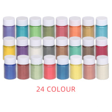 Free Sample Hot Selling 24 Color Mica Pigment Powder Jar Set for lipgloss, DIY Soap Making and Epoxy Resin
